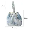 Arte em Tecido Feita à Mão Borboleta Azul Sonho Acessórios para Cerimônia do Chá Coleção Tapete de Chá Azul Pano de Chá Bolsa para Conjunto de Chá Bolsa Portátil para Armazenamento