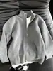 Suéter gris con cremallera Cleanfit para hombre, chaqueta cárdigan de punto casual para otoño e invierno, chaqueta elegante de alta gama
