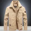 Chaqueta de Algodón para Hombre 2022 Nueva Solapa talla extra forrada de polar Engrosada Algodón Puro Lana de Cordero Chaqueta de Papá Chaqueta de Algodón