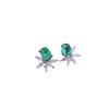 Nuevos Aretes de Flor de Gema Artificial Color Esmeralda Imitación Natural Azul Verde Paraiba Corte Flor de Hielo