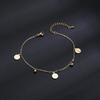 Tobillera de acero de titanio estilo coreano 2021 moderna lujo ligero chapada en oro de 14k retrato de cabeza femenina decoración para el pie joyería de oro de color femenino venta al por mayor
