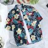 Nueva Camisa Floral Manga Corta Hombre Holgada Estudiante Moderna Camisa Floral Pareja Chaqueta Playa Delgada Hawaiana Verano