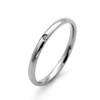Anillo de Acero Aowei Luo Estilo Coreano en Forma de Tarjeta con Diamante Solitario, Estilo Moderno para el Día a Día para Niñas, Tendencia Princesa de Belleza Minimalista y Pura