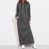 2023wish nova primavera, verão e outono roupas femininas europeias e americanas AliExpress EBAY vestido longo com capuz de manga comprida