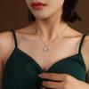 Nueva joyería ins europea y americana Collar de concha blanca de mar con circón rosa acero de titanio oro de 18 quilates Joker cadena clavicular al por mayor para mujer