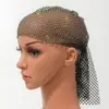 Sombreros Europeos y Americanos para Mujer, Gorra de Malla Elástica con Diamantes Completos, Gorra de Pesca Personalizada para Fiesta, Tienda Flash Nocturna, Elegante Pañuelo para la Cabeza con Pedrería