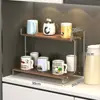 Estante de acrílico para tazas, estante de doble capa de lujo ligero para escritorio para vasos de agua y tazas de té, portavasos para aparador
