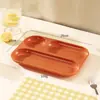 Juego creativo de platos de cena de paja de trigo para uso doméstico, plato dividido para comida rápida para niños y estudiantes, plato grueso de cafetería