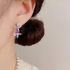 Pendientes de Mariposa Coloridos de Circonita Versátiles Frescos y Elegantes, Exquisitos de Lujo Ligero Diseño Único Pendientes Súper Brillantes Venta al por Mayor