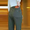 Pantalones Casuales de Negocios de Alta Gama para Hombre Otoño Nueva Moda Versátiles Sueltos Rectos Largos Pantalones de Invierno para Hombre