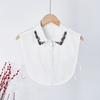 Suéter de Diamantes Hecho a Mano de Alta Gama con Cuello de Camisa, Cuello Falso, Cuello de Camisa de Lino, Cuello Decorativo, Cuello Falso para Mujer