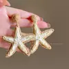 Pendientes de Estrella de Mar Azules Estilo Vacaciones de Primavera y Verano para Mujer, Lujo Accesible Pendientes de Nicho de Gama Alta, Pendientes Elegantes y Atmosféricos, Pendientes
