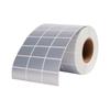 Etiqueta autoadhesiva de PET plateada asiática, en blanco, rectangular, plateada, resistente al agua, con código de barras, personalización de parámetros eléctricos del logotipo