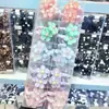 Goma para Cola de Cabello con Flor Grande de Color Dopamina y Brillo Perlado para Niñas Pequeñas
