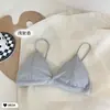 Sutiã Estilo Coreano Estilo Francês para Envolver o Peito com Bojo Pequeno Tubo de Sutiã Sem Alça Copo Triângulo Sem Aro Costas Bonitas Lingerie Alça Sutiã de Menina