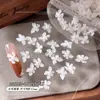 Nuevos Accesorios de Arte para Uñas Florales de Gel Suave Transparente Hielo ins Puro Deseo Flor de Cristal de Hielo de Cuatro Pétalos Tridimensional Escultura Suave Decoración de Arte para Uñas de Resina
