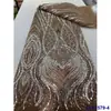 Vestido Francês Bordado Pesado Lantejoulas Lindo Vestido de Casamento Tecido de Renda Tecido de Renda com Lantejoulas para Noivas
