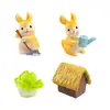 Figura de conejito temática de granja creativa para paisaje en miniatura, accesorio de decoración de paisajismo DIY para jardinería, pequeño adorno de escritorio