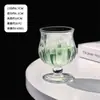 Taça de Vinho Baixa de Base Alta Estilo Vintage Corte Alta Apresentação, Copo de Vidro, Copo para Bebidas, Copo de Água Doméstico Criativo Estilo Ins, Xícara de Café