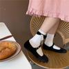 Estilo Universitário Japonês Outono e Inverno Arco Pérola Tassel Perna Inferior Meias Estudante Perna Cinzenta Meias Finas de Algodão