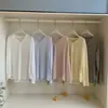 Camiseta Lyocell com Gola Henry de Manga Longa para Mulheres, Verão 2026, Fina, Respirável, Proteção Solar, Solta, Emagrecimento, Estilo Preguiçoso
