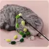 Juguete para gato, varita de algodón de azúcar arcoíris con varilla extendida, borlas y cascabel para que los gatos se entretengan, juguete para gatito, juguete para mascotas