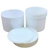 Botella Redonda de Plástico Blanco para Crema de 400ml con Tapa Interior, Caja de Empaque para Polvo de Mascarilla Cosmética, Tarro de Subempaque de Polipropileno de Doble Capa