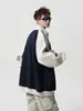 Chaqueta Deportiva de Tres Rayas Estilo Americano para Hombre y Mujer Invierno Tendencia Marca Costura Color de Contraste Chaqueta de Pareja Cárdigan Retro Traje de Béisbol
