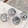 Joias para Nail Art de Lantejoulas Estrela Prateada Tamanho Misto Estrela de Cinco Pontas Coração Popular Redondo Estilo Ins Decoração de Unhas