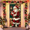 Cortina de puerta navideña transfronteriza, cubierta de puerta, decoración de puerta de Papá Noel, pegatina de puerta, telón de fondo festivo para ambiente de fiesta, para entrada del hogar