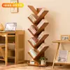 Estantería en Forma de Árbol, Estante de Almacenamiento de Pie, Pequeña Estantería de Esquina Integrada Montada en la Pared para Sala de Estar, Librería Estrecha para Niños