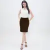 Faldas Europeas y Americanas Transfronterizas para Mujer, Faldas de Cintura Alta Línea A para Cadera, Faldas Elegantes de Color Sólido para Mujer con Efecto Adelgazante para el Trabajo