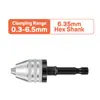 Portabrocas de Cambio Rápido Hexagonal de Tres Mordazas de Múltiples Especificaciones 0.3-8 mm Portabrocas de Motor de 3.6 Accesorios para Destornillador Eléctrico