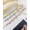 Pulsera Opk Jewelry Moda Personalizada Europea y Americana Doble Cadena Patrón de Fuegos Artificiales Hueco Acero Inoxidable Chapado en Oro Rosa