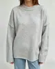 Nuevo suéter pullover de punto suelto de talla grande para mujer de comercio exterior ruso, europeo y americano, nuevo estilo casual perezoso de otoño e invierno