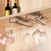 Prateleira de armazenamento de taças de vinho para bar de cozinha transfronteiriça, prateleira de taças de vinho de ferro doméstico de cabeça para baixo, prateleira de taças de vinho adesiva sem furos