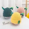Toucas de Outono e Inverno para Bebês, Toucas de Lã Fofas e Super Fofas em Forma de Dinossauro, Toucas de Tricô Pulôver Quentes de Inverno para Meninos e Meninas