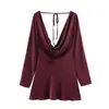 Para Comércio Exterior Transfronteiriço Europeu e Americano Roupas Femininas, Item Mais Vendido do Aliexpress, Moda Verão Vestido com Textura de Cetim de Seda e Gola Drapeada