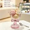 Jingyuan estilo ins vaso de vidrio para helado taza de helado casera creativa alta taza de postre de helado taza de helado para batido venta al por mayor