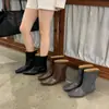 Botas de tacón grueso hasta la mitad de la pantorrilla, botas de montar para mujer, Botas Martin de punta cuadrada otoño e invierno 2026, Botines