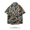 Camisa Vintage Estampada de Manga Curta da Tailândia Marca da Moda Unissex Solta Estilo Havaiano Praia Camisa para Casal Casaco da Moda