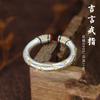 Anillo de gato de la suerte auspicioso de plata de 999.9 pies con detalles dorados diseño retro de nicho estilo nacional suerte personalidad temperamento joyería