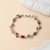 Bestseller transfronterizo: Pulsera estilo europeo y americano de hojas y pétalos, pulsera de alta gama a la moda con mezcla de colores de hojas y tulipanes en stock