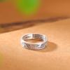 Anillo abierto estilo nacional chino con diseño retro de hierba Tang antigua de plata de ley 999,9 pies y un ciervo.