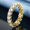 Anillos Redondos Populares Hechos a Mano con Baño Galvánico y Diamantes Completos para Hombres y Mujeres, Joyería de Estilo Europeo y Americano, Anillos de Compromiso de Nicho, Suministro Directo del Fabricante, Modelos Nuevos