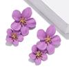 Brincos da Moda Nova Europeia e Americana Mais Vendidos, Brincos de Flor Dupla Camada Multicoloridos Personalizados e Modernos, Atacado de Brincos Simples e Doces
