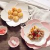 Estilo Japonés Romántico Flor de Cerezo Cerámica Vajilla Plato de Desayuno Plato de Fruta Estilo Occidental Plato de Hueso de Porcelana para Bistec Platos Vinagre Postre