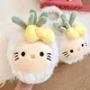 Pantuflas de peluche lindas de dibujos animados inspiradas en la dopamina para mujer, nueva colección otoño/invierno 2026, forradas de felpa para abrigar, medias pantuflas peludas para interior