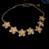Collar Geométrico de Flor de Metal Europeo y Americano Lujo Accesible Nicho Retro Vintage Pulsera Joyería Personalizada Estilo Hip-Hop