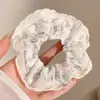 Scrunchie Retrô Estilo Francês para Mulheres, Elástico de Cabelo Versátil de Cetim de Alta Qualidade Estilo Coreano, Acessório de Cabelo Estilo Mori, Grande Ornamento de Cabelo
